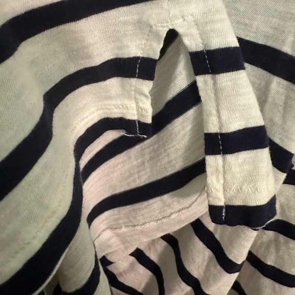 HP 💕Madewell Whisper Cotton Turtleneck Navy Stripe - Picture 8 of 8